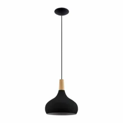 Lampes En Bois-Luminaires Eglo Suspension Eglo SABINAR Brun, Noir, 1 lumière