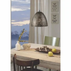 Lampes Dorées-Luminaires Eglo Suspension Eglo SAFI Brun, Or, 1 lumière