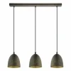 Lampes Dorées-Luminaires Eglo Suspension Eglo SAFI Brun, Or, 3 lumières