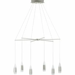 Luminaires Eglo Suspension Eglo SANTIGA LED Nickel mat, 12 lumières