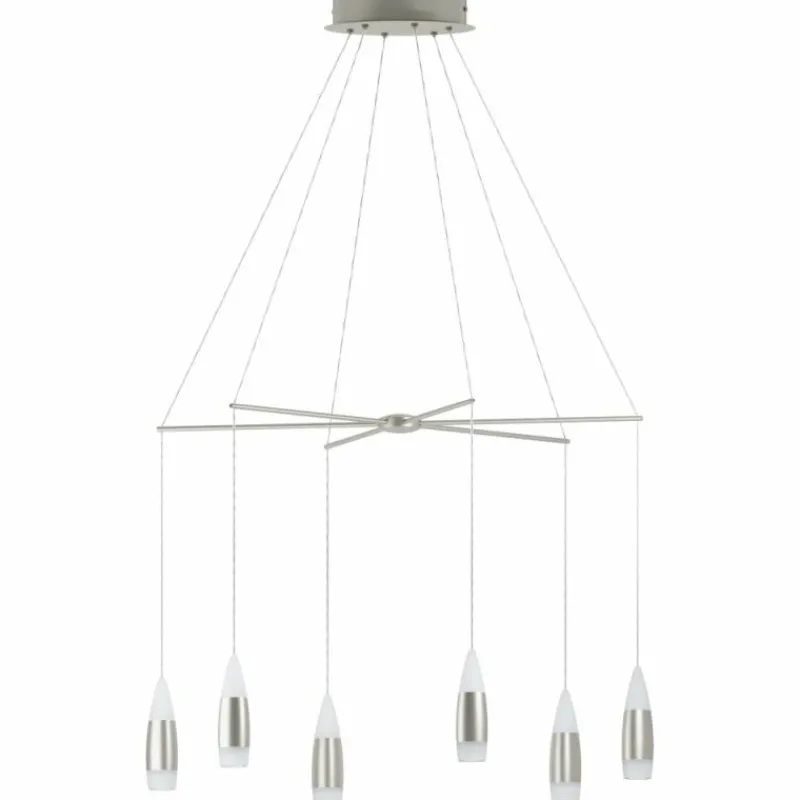 Luminaires Eglo Suspension Eglo SANTIGA LED Nickel mat, 12 lumières