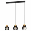Lampes En Bois-Luminaires Eglo Suspension Eglo STILLINGTON Écru, Noir, 3 lumières