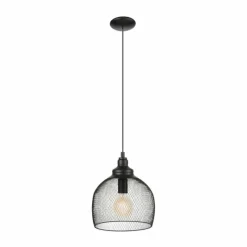 Lampes Vintages & Rétros-Luminaires Eglo Suspension Eglo STRAITON Noir, 1 lumière