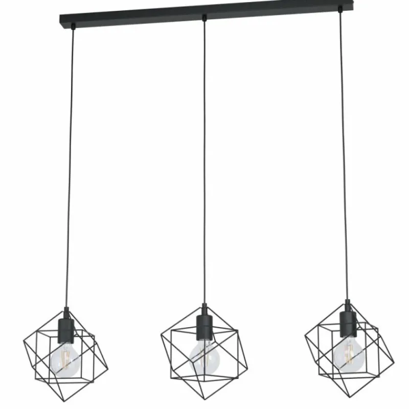 Luminaires Eglo Suspension Eglo STRAITON Noir, 3 lumières* Suspensions