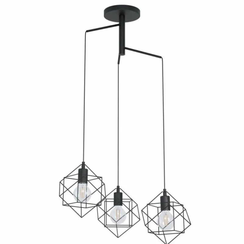 Luminaires Eglo Suspension Eglo STRAITON Noir, 3 lumières* Suspensions