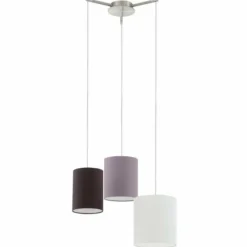 Lampes En Tissu-Luminaires Eglo Suspension Eglo TOMBOLO Nickel mat