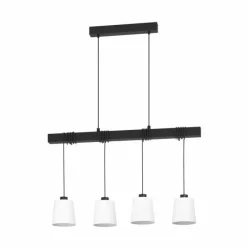 Lampes En Tissu-Luminaires Eglo Suspension Eglo TOWNSHEND Noir, 4 lumières