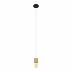 Lampes En Bois-Luminaires Eglo Suspension Eglo TURIALDO Brun, Noir, 1 lumière
