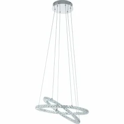 Luminaires Eglo Suspension Eglo VARRAZO LED Chrome, Aspect cristal, 1 lumière* Éclairage Led