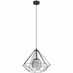 Luminaires Eglo Suspension Eglo VERNHAM Noir, 1 lumière