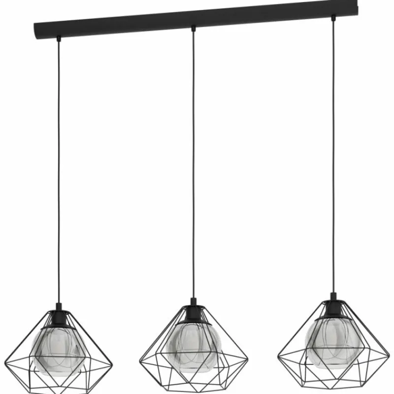 Luminaires Eglo Suspension Eglo VERNHAM Noir, 3 lumières