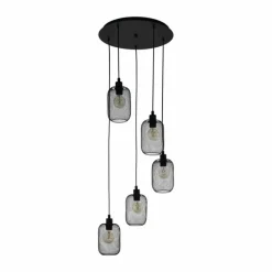 Luminaires Eglo Suspension Eglo WRINGTON Noir, 5 lumières* Suspensions