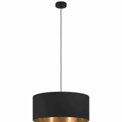 Lampes En Tissu-Luminaires Eglo Suspension Eglo ZARAGOZA Noir, 1 lumière