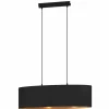 Lampes En Tissu-Luminaires Eglo Suspension Eglo ZARAGOZA Noir, 2 lumières