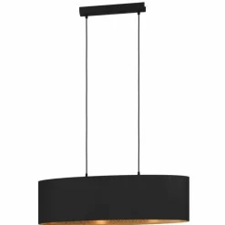 Lampes En Tissu-Luminaires Eglo Suspension Eglo ZARAGOZA Noir, 2 lumières