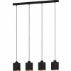 Lampes En Tissu-Luminaires Eglo Suspension Eglo ZARAGOZA Noir, 4 lumières