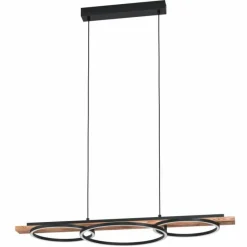Lampes En Bois-Luminaires Eglo Suspension Eglo-Leuchten BOYAL LED Brun, Noir, 3 lumières