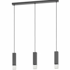 Luminaires Eglo Suspension Eglo-Leuchten BUTRANO LED Noir, Argenté, 3 lumières* Suspensions