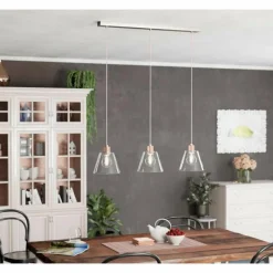 Luminaires Eglo Suspension Eglo-Leuchten COPLEY Or rose, 3 lumières