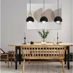 Luminaires Eglo Suspension Eglo-Leuchten CALMANERA Laiton, Noir, 3 lumières* Suspensions