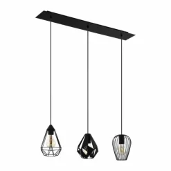 Lampes Vintages & Rétros-Luminaires Eglo Suspension Eglo-Leuchten DISTAFF Noir, 3 lumières