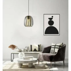 Lampes Dorées-Luminaires Eglo Suspension Eglo-Leuchten ENCINITOS Or, Noir, 1 lumière