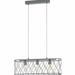 Lampes Vintages & Rétros-Luminaires Eglo Suspension Eglo-Leuchten GILTSPUR Noir, 3 lumières
