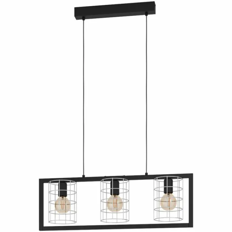 Lampes Industrielles-Luminaires Eglo Suspension Eglo-Leuchten JUBILY Noir, 3 lumières