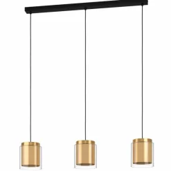 Luminaires Eglo Suspension Eglo-Leuchten LAGUNITAS Or, Laiton, Noir, 3 lumières