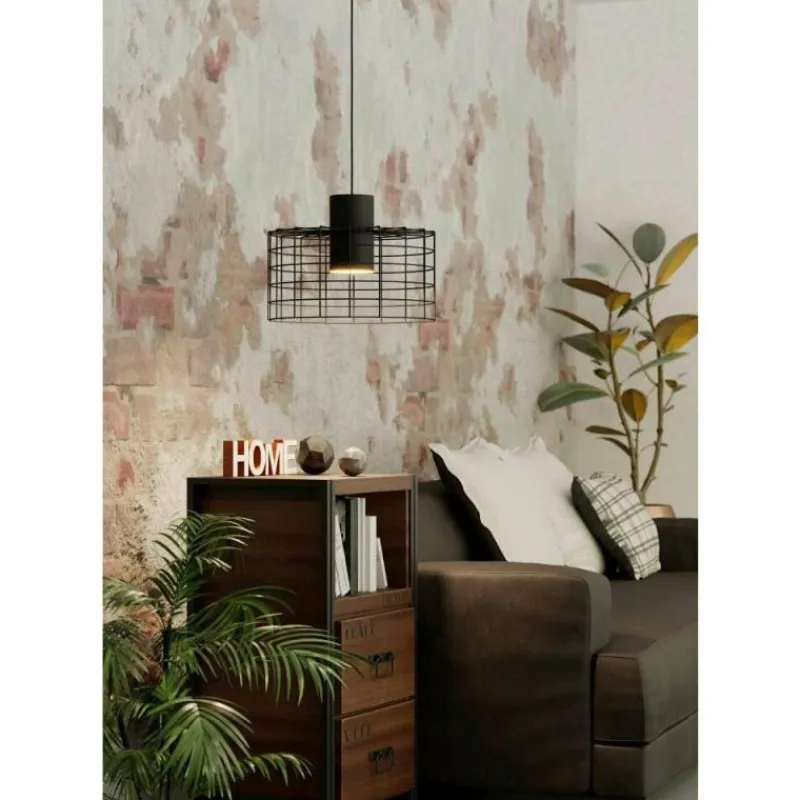 Lampes Industrielles-Luminaires Eglo Suspension Eglo-Leuchten MILLIGAN Noir, Blanc, 1 lumière