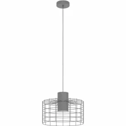 Lampes Industrielles-Luminaires Eglo Suspension Eglo-Leuchten MILLIGAN Noir, Blanc, 1 lumière