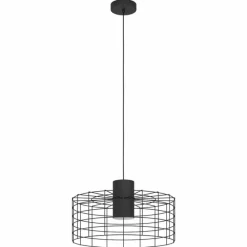 Lampes Industrielles-Luminaires Eglo Suspension Eglo-Leuchten MILLIGAN Noir, Blanc, 1 lumière