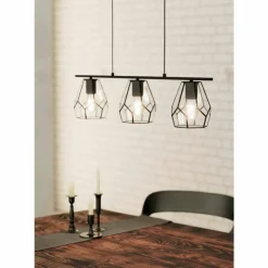 Luminaires Eglo Suspension Eglo-Leuchten MARDYKE Noir, 3 lumières