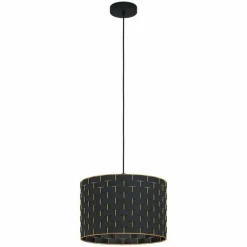 Lampes En Tissu-Luminaires Eglo Suspension Eglo-Leuchten MARASALES Noir, 1 lumière