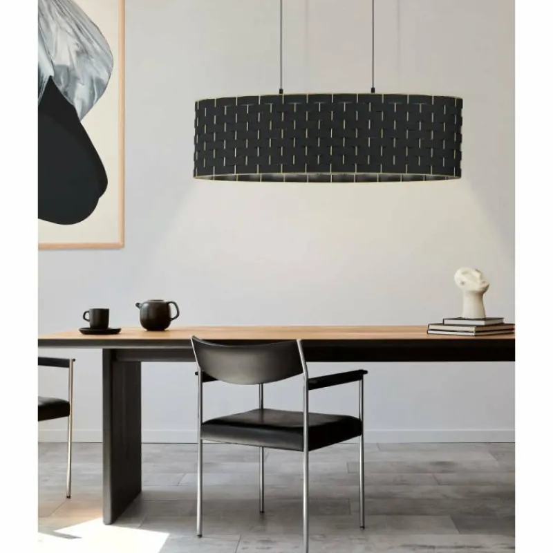 Lampes En Tissu-Luminaires Eglo Suspension Eglo-Leuchten MARASALES Noir, 2 lumières