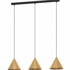 Lampes Dorées-Luminaires Eglo Suspension Eglo-Leuchten NARICES Noir, 3 lumières