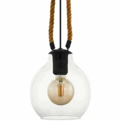 Lampes Vintages & Rétros-Luminaires Eglo Suspension Eglo-Leuchten RODING Brun, Noir, 1 lumière