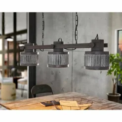 Lampes Industrielles-Luminaires Eglo Suspension Eglo-Leuchten TURROCK, 3 lumières