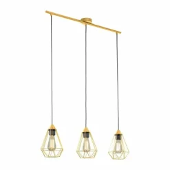 Lampes Vintages & Rétros-Luminaires Eglo Suspension Eglo-Leuchten TARBES Laiton, 3 lumières