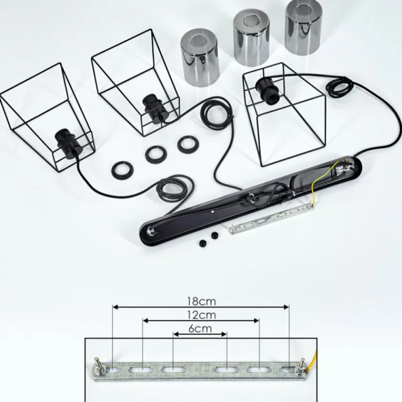 Suspension Verre Fumé-hofstein Suspension Ehtamo Noir, 3 lumières