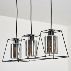 Suspension Verre Fumé-hofstein Suspension Ehtamo Noir, 3 lumières