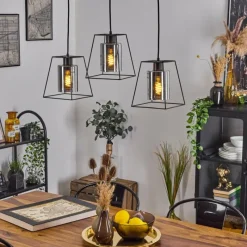 Suspension Verre Fumé-hofstein Suspension Ehtamo Noir, 3 lumières