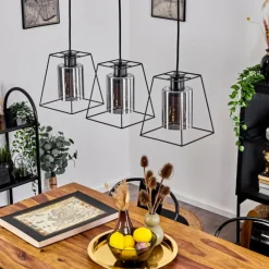 Suspension Verre Fumé-hofstein Suspension Ehtamo Noir, 3 lumières