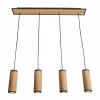 Lampes En Bois-Luminaires Elobra Suspension Elobra Bolivia Écru, Noir, 4 lumières