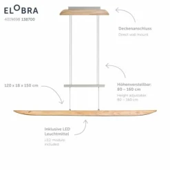 Lampes En Bois-Luminaires Elobra Suspension Elobra Colombia LED Écru, 1 lumière