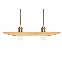 Lampes En Bois-Luminaires Elobra Suspension Elobra Colombia Retro Écru, 2 lumières