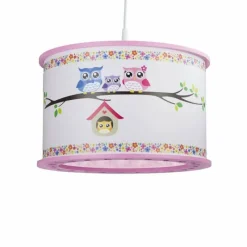 Lampes En Bois-Luminaires Elobra Suspension Elobra EULENFAMILIE Rose, 1 lumière