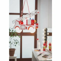 Lampes En Bois-Luminaires Elobra Suspension Elobra FRED Rouge, Blanc, 2 lumières