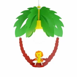 Lampes En Bois-Luminaires Elobra Suspension Elobra LÖWE Brun, Vert, 1 lumière