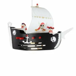 Lampes En Bois-Luminaires Elobra Suspension Elobra PIRATENSCHIFF Noir, 1 lumière